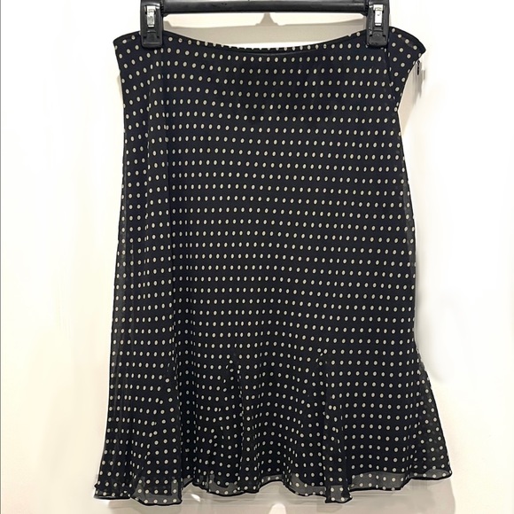 Chaps Polka Dot Silk Skirt - Picture 5 of 9